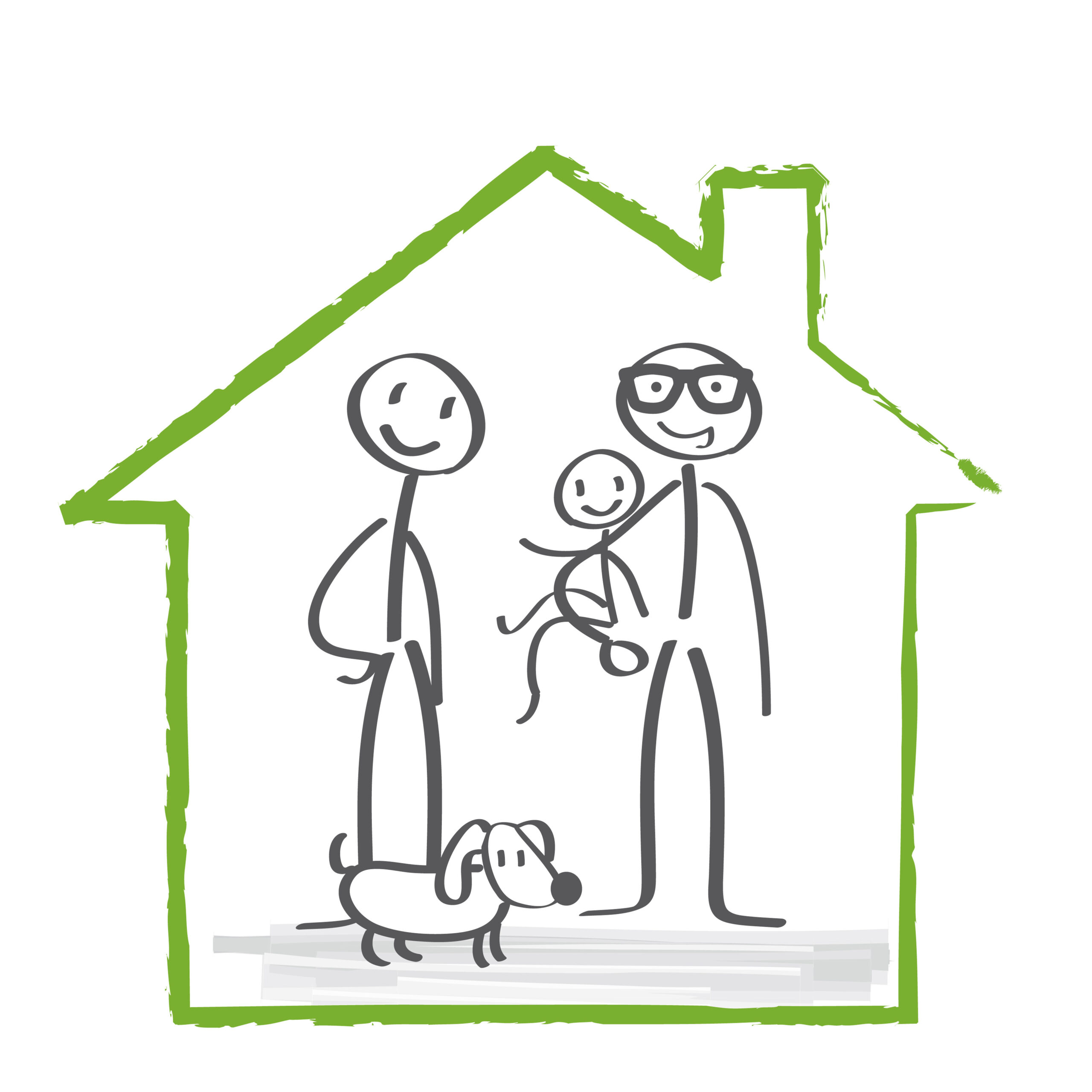 Hausbau, Baufinanzierung, Familie Symbolbild Kalkulation